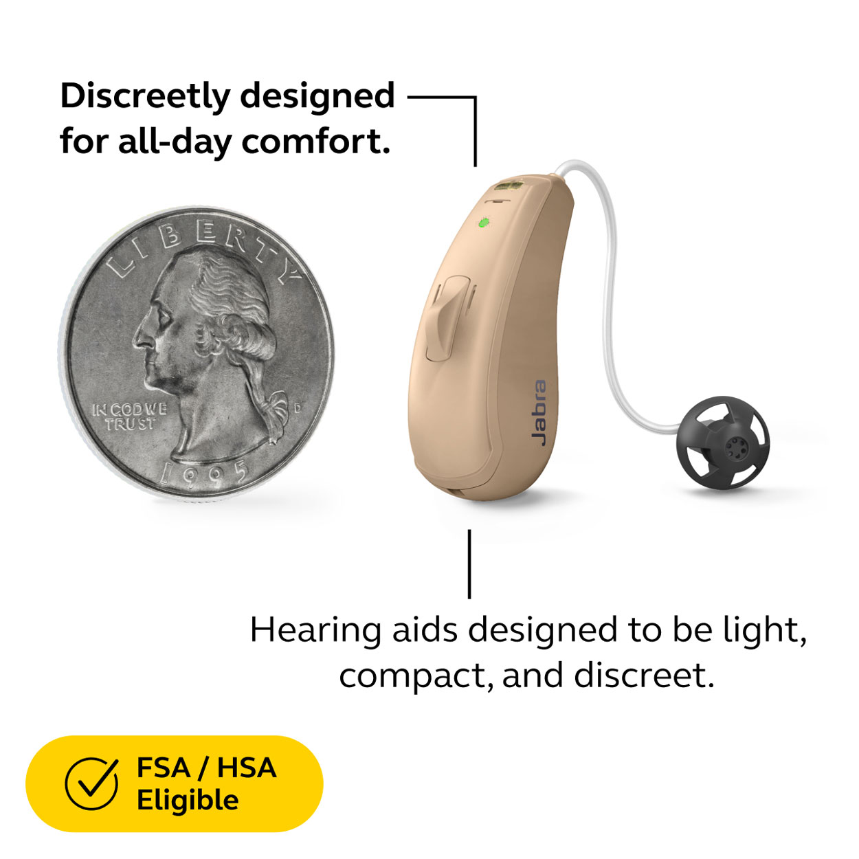Jabra Enhance Select 50R w/Premium Care, Beige image number 2