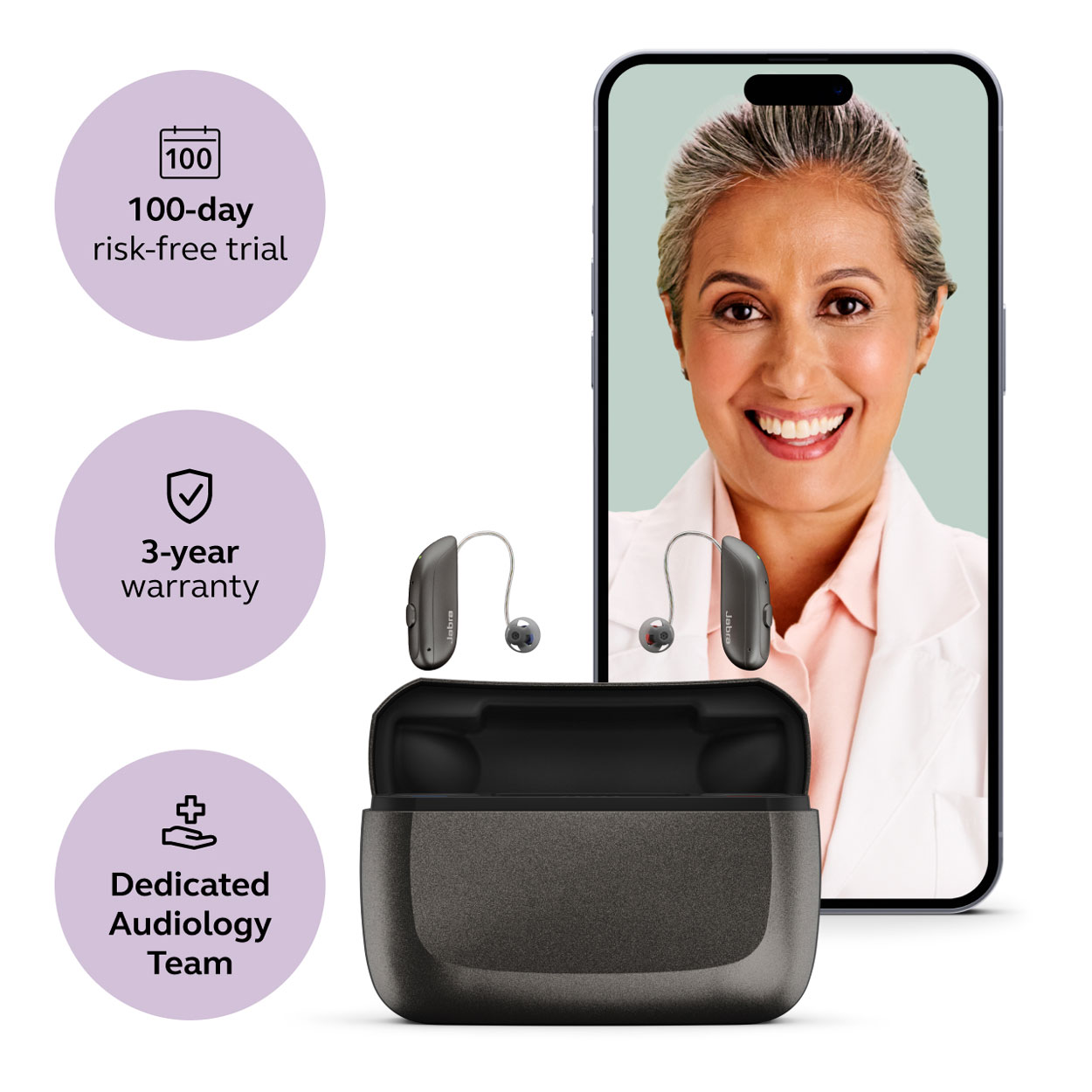 Jabra Enhance Select 300 Premium Package, Warm Gray image number 1